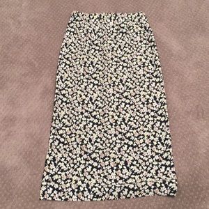 Tribal floral midi skirt with side slit